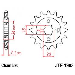 Звездочка передняя JT Sprockets (шаг 520 ) JT JTF1903